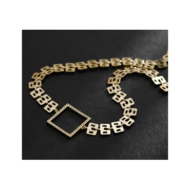 High Quality Fashion Artificial Stone Gold Short Necklace for Woman