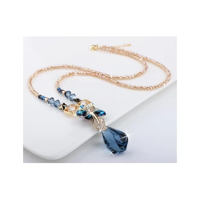 Long Crystal Plating 18K Gold Necklace for Woman Cloth Chain Necklace Manufacturer from China