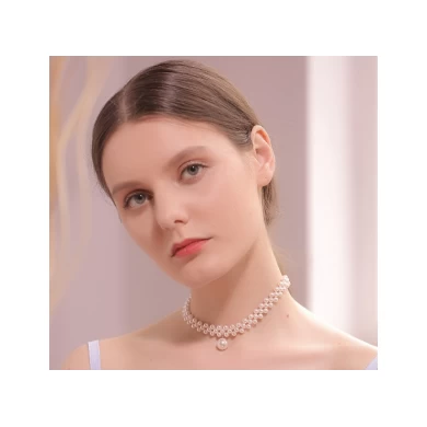 Low Price and MOQ Supplier Artificial Pearl Necklace with Pearl Pendant for Woman