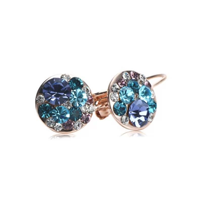 Multi-color Round Lever-Back Earrings for Women Made Drop Jewelry Graduation Gift for Her