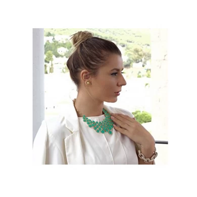 Necklace Vintage Openwork Bib Statement Jewelry  Sweater Pendant Necklace for Wemen