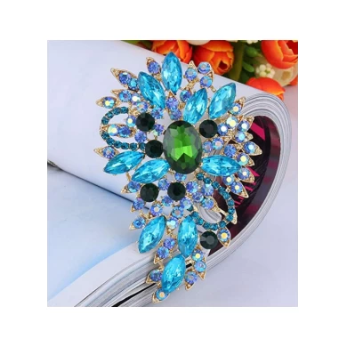 New Arrival Women's Austrian Crystal Wedding Flower Leaf Bouquet Brooch Party Accessorie