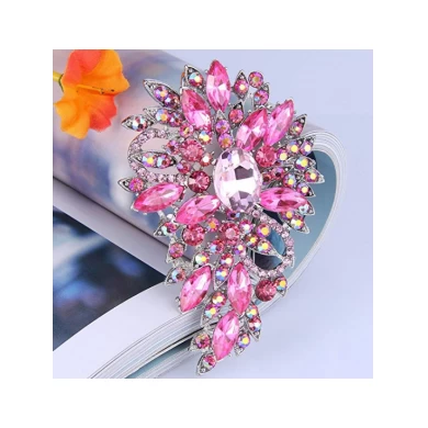 New Arrival Women's Austrian Crystal Wedding Flower Leaf Bouquet Brooch Party Accessorie