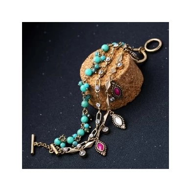 New Designs Lucky Gold Crystal Bracelet Jewelry Design For Girl Wholesale Fashion Jewelry OEM Factory