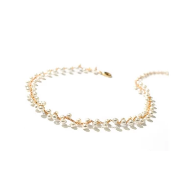 Professional Manufacturer Zinc Alloy Gold Artificial Pearl Short Necklace for Woman