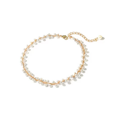 Professional Manufacturer Zinc Alloy Gold Artificial Pearl Short Necklace for Woman