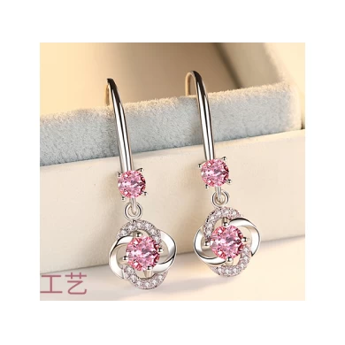 Professional Supplier 925 Sterling Silver Long Dangle Stud Earrings for Girls