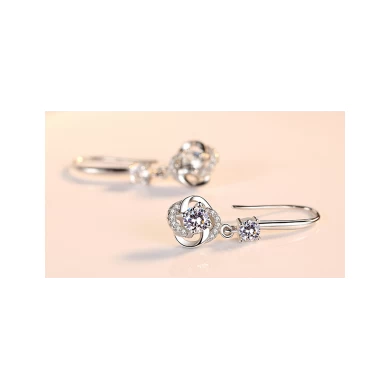 Professional Supplier 925 Sterling Silver Long Dangle Stud Earrings for Girls
