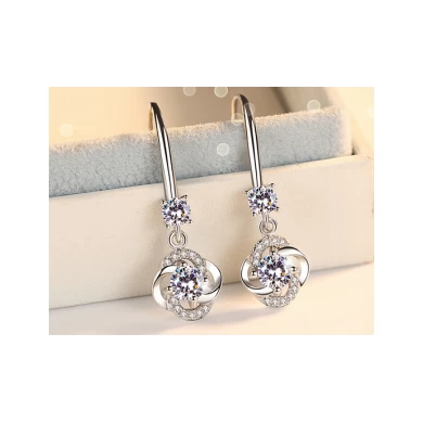 Professional Supplier 925 Sterling Silver Long Dangle Stud Earrings for Girls
