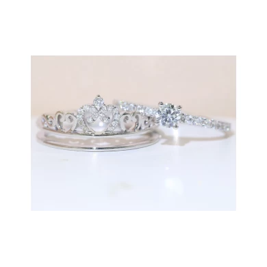 Professional manufacturer 18k white gold crown ring for girl