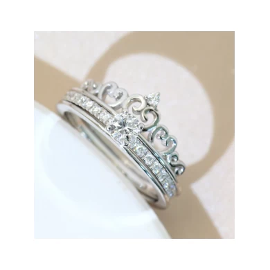Professional manufacturer 18k white gold crown ring for girl