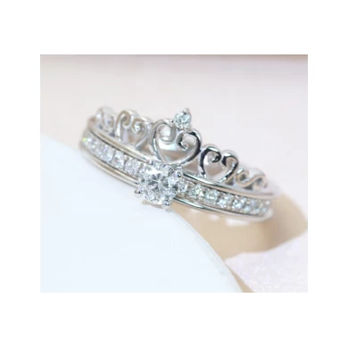 Professional manufacturer 18k white gold crown ring for girl