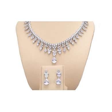 Royal Princess Necklace Earring Ring Bracelet CZ Emerald Evening Dress Wedding Accessories Bridal jewelry Set