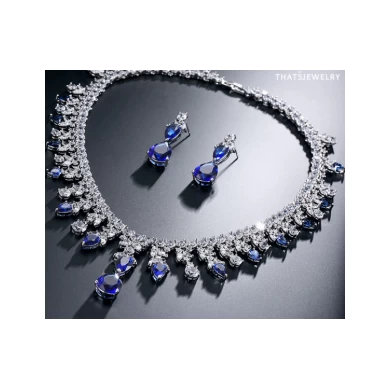 Royal Princess Necklace Earring Ring Bracelet CZ Emerald Evening Dress Wedding Accessories Bridal jewelry Set