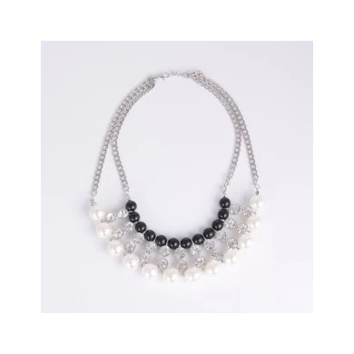 Short Chain Pearl Beads Crystal Pendant Ladies Necklace Wholesale Fashion Jewelry OEM Factory