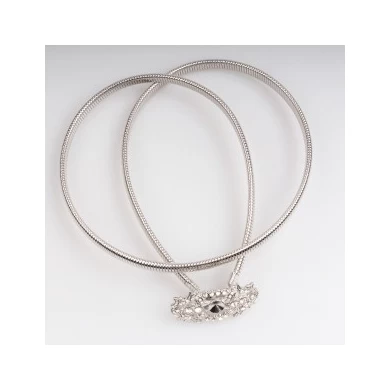 Silver metal goodyear afghan flower brand rhinestone belt BT60045