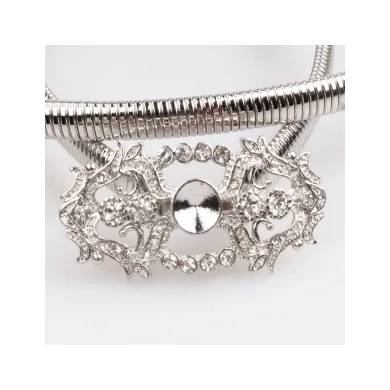 Silver metal goodyear afghan flower brand rhinestone belt BT60045
