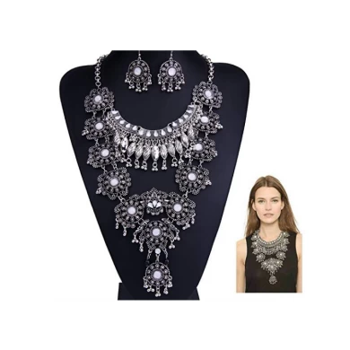 Statement Necklace - Fashion Long Silver Bohemian Indian Jewelry for Wemen Christmas Jewelry Gift