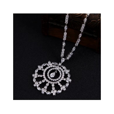 The latest designs crystal pendant crystal cubic zircon jewelry sets for women