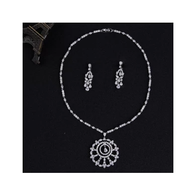 The latest designs crystal pendant crystal cubic zircon jewelry sets for women