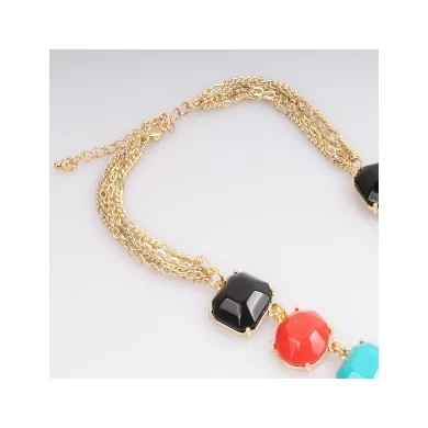 Three Color Resin Pieces Fashion Necklace Wholesale