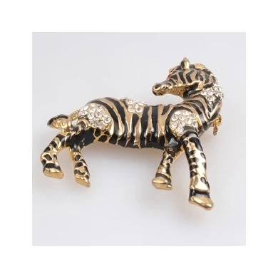 Wholesale bulk men gold animal horse rhinestone brooch P80015