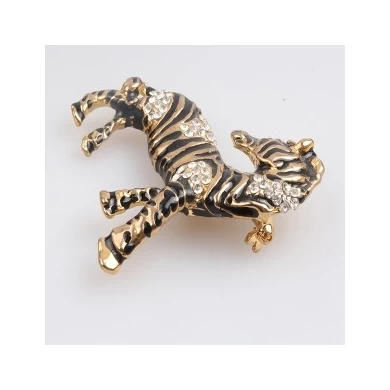Wholesale bulk men gold animal horse rhinestone brooch P80015