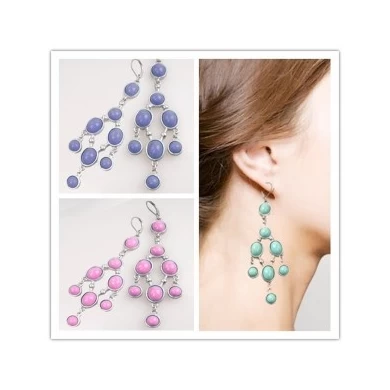 colorful animal shaped resin diamond drop piercing earrings