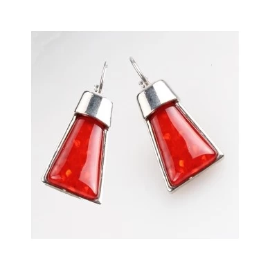 colorful plating silver english lock piercing earrings E30052