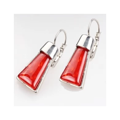 colorful plating silver english lock piercing earrings E30052