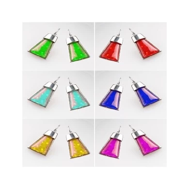 colorful plating silver english lock piercing earrings E30052