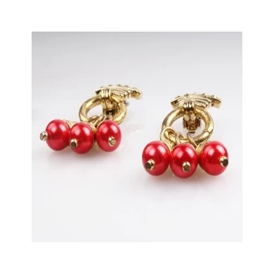 fashion accssory gold cherry earrings