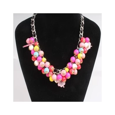 fashion jewelry chunky colorful bead choker necklace N90093