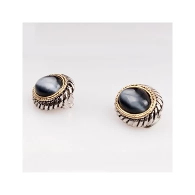 silver jhumka colorful moonstone clip on earrings E30027