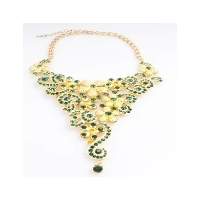 statement crystal flower vintage boutique pendant necklace N90077