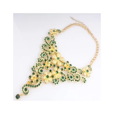 statement crystal flower vintage boutique pendant necklace N90077