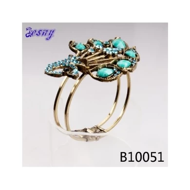 thin gold ladies colorful gold big peacock design bangle