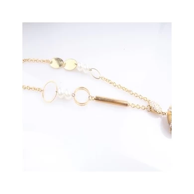 vintage boutique ball chain pearl pendant necklace N90074