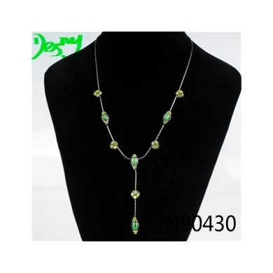 vintage boutique natural emerald beads pendant necklace N90430