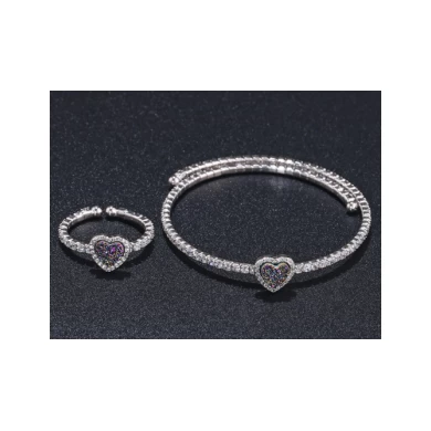 zircon wholesale costume s925 sterling silver natural druzy stone fashion ring and bracelet jewelry set for women