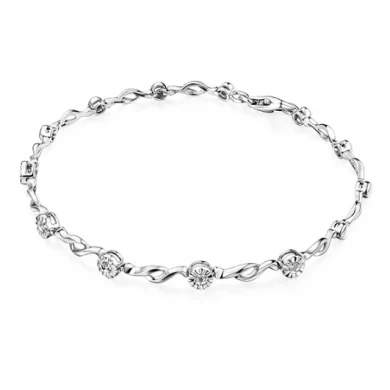 18K White Gold Diamonds Bracelet Bangle Supplier in China