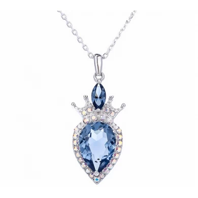 2018 Latest Women Jewelry 925 Sterling Silver Necklace Pendant with Bule Gemstone
