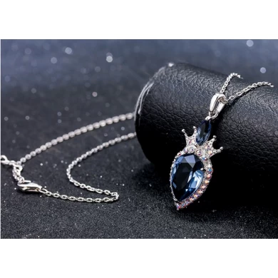 2018 Latest Women Jewelry 925 Sterling Silver Necklace Pendant with Bule Gemstone