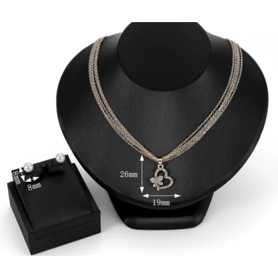 2018 fashion jewelry,gold plated earring and long chains necklace pearls necklace sets jewelry supplier