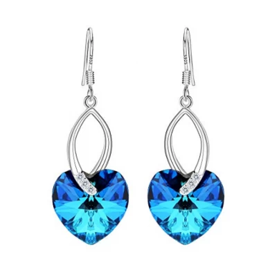 925 Sterling Silver Love Heart French Hook Dangle Earrings Birthday Anniversary Gifts for Women Mom Wife
