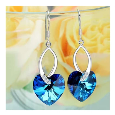 925 Sterling Silver Love Heart French Hook Dangle Earrings Birthday Anniversary Gifts for Women Mom Wife