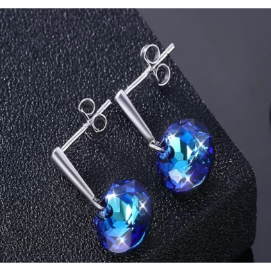 925 sliver earrings with blue crystals Manufacturer in China