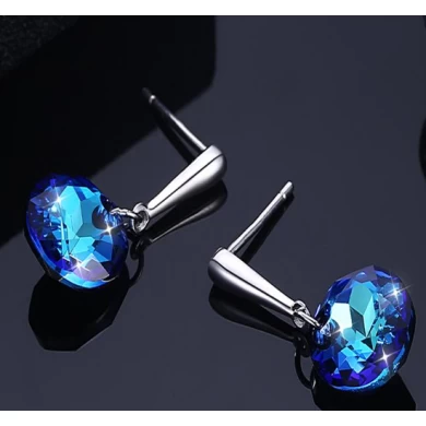 925 sliver earrings with blue crystals Manufacturer in China