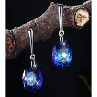 925 sliver earrings with blue crystals Manufacturer in China