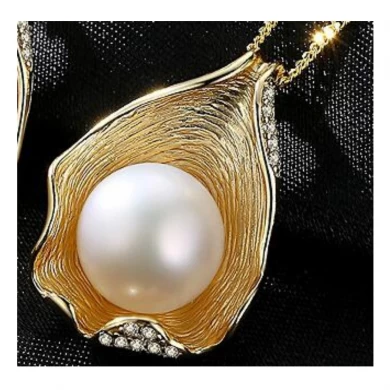 925 sterling silver pearl necklace pendant 18K gold shell pearl necklace NS1 925 silver jewelry wholesales